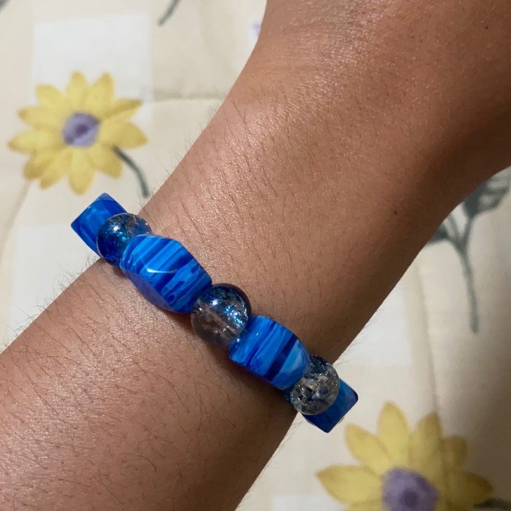 Blue Beaded Bracelet